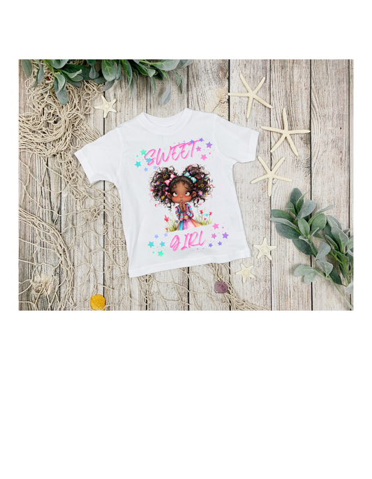 Sweet Girl Little Girl's Customizable T-shirt