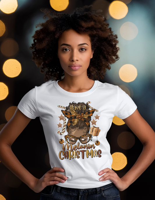 Women's Melanin Christmas T-shirt