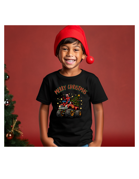 Spider Man Inspired Boy's Christmas T-Shirt